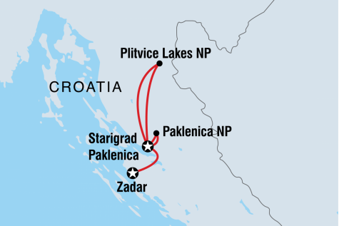 Croatia Family Holiday with Teenagers - Tour Map