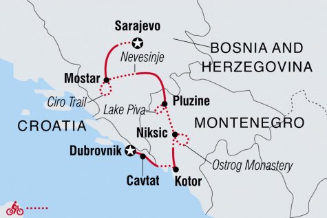 Cycle the Balkans - Tour Map