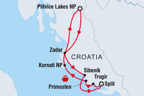 Cruising Croatia's Central Coast - Tour Map