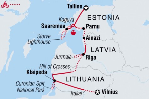 Cycle the Baltics - Tour Map