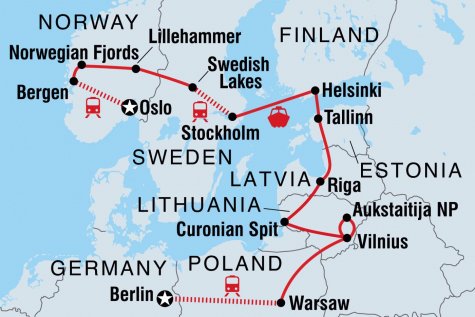 Oslo to Berlin - Tour Map