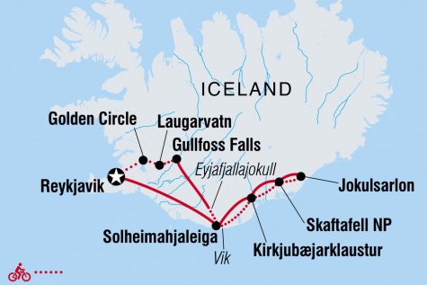 Cycle Iceland - Tour Map