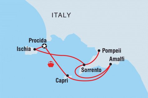 Amalfi Coast Sailing Adventure - Tour Map