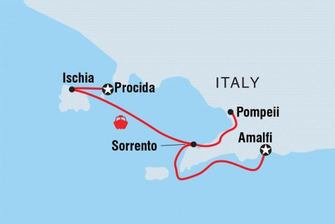 Sail Italy: Procida to Amalfi - Tour Map