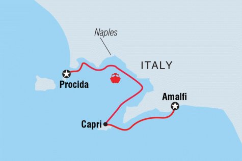Sail Italy: Amalfi to Procida - Tour Map