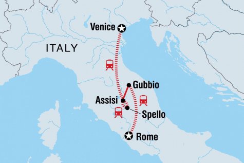Umbrian Discovery - Tour Map