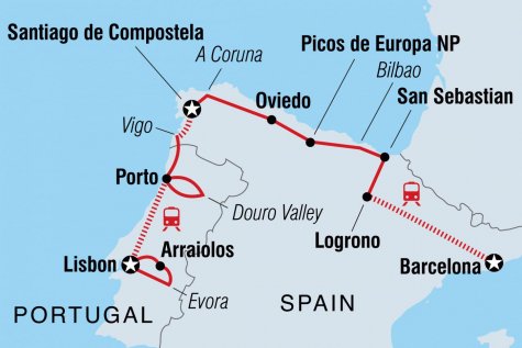 Spain & Portugal Real Food Adventure - Tour Map