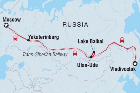 Russia Expedition: Winter Trans-Siberian Adventure - Tour Map
