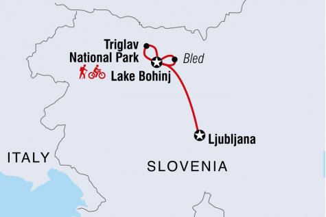 Slovenia: Hike, Bike & Raft - Tour Map