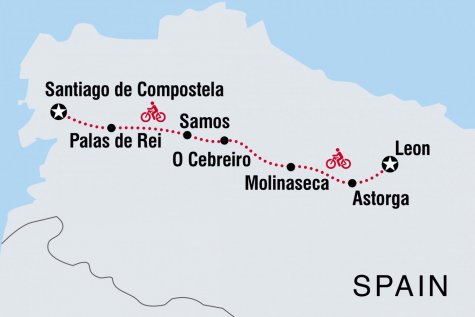 Cycle the Camino de Santiago - Tour Map