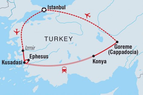 Turkey Highlights - Tour Map