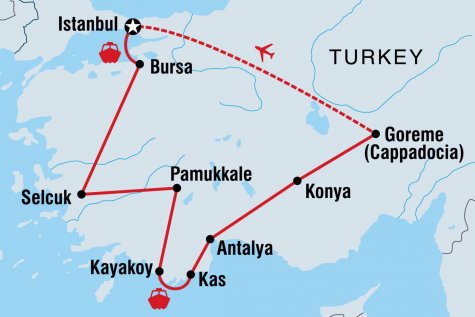 Best of Turkey - Tour Map