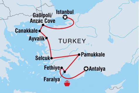Essential Turkey - Tour Map