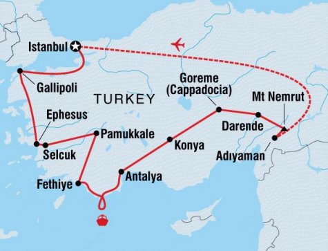 Turkey Explored - Tour Map
