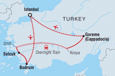 Turkey Real Food Adventure - Tour Map