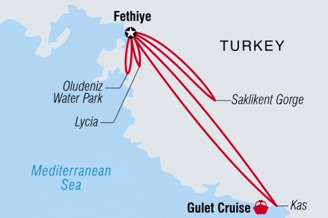 Turkey Family Holiday with teenagers - Tour Map