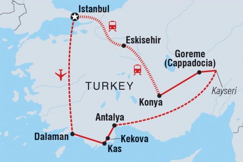 Turkey: Women's Expedition - Tour Map