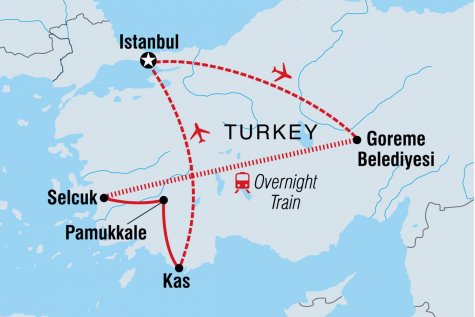 Turkey Family Holiday - Tour Map