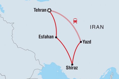 Iran Express - Tour Map