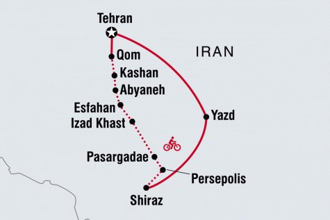 Cycle Iran - Tour Map