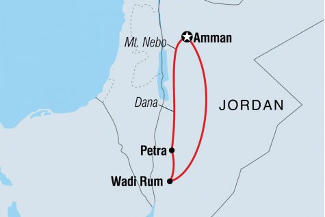 One week in Jordan - Tour Map