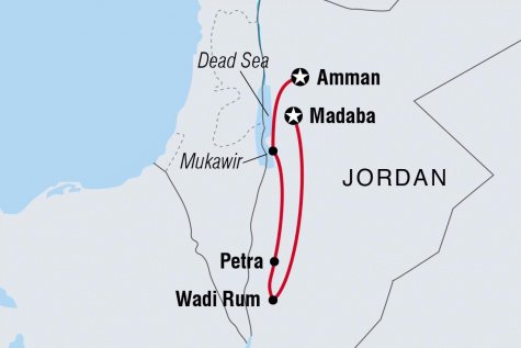 Trek Jordan - Tour Map
