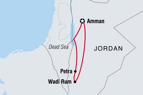 Jordan Real Food Adventure - Tour Map