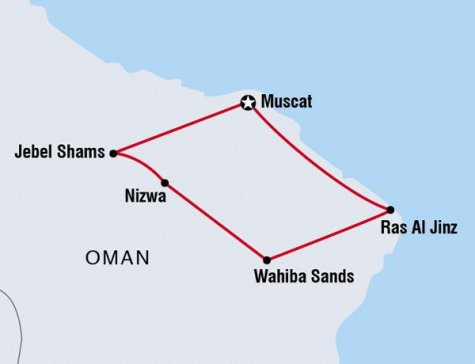 Discover Oman - Tour Map