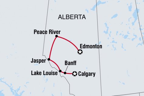 Canadian Rockies & Northern Lights - Tour Map