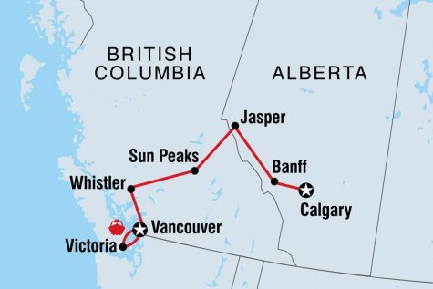 Grand Canadian Rockies - Tour Map