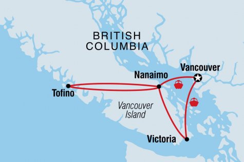 Highlights of Vancouver Island - Tour Map