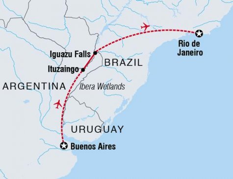 Argentina & Brazil Adventure - Tour Map