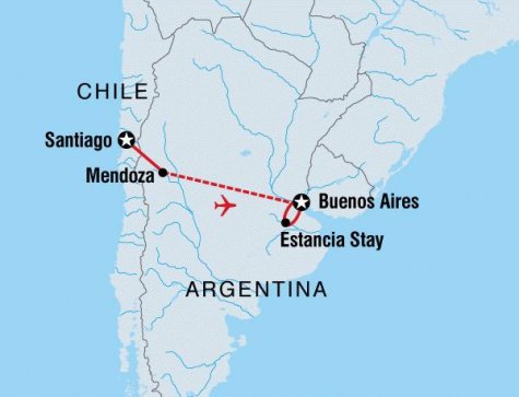 Best of Chile & Argentina - Tour Map