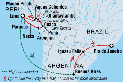 Best of Peru, Argentina & Brazil - Tour Map