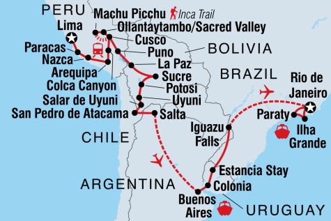 Best of South America - Tour Map
