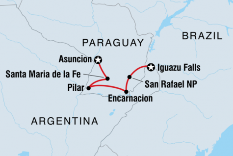 Paraguay Expedition: Asuncion to Iguazu - Tour Map