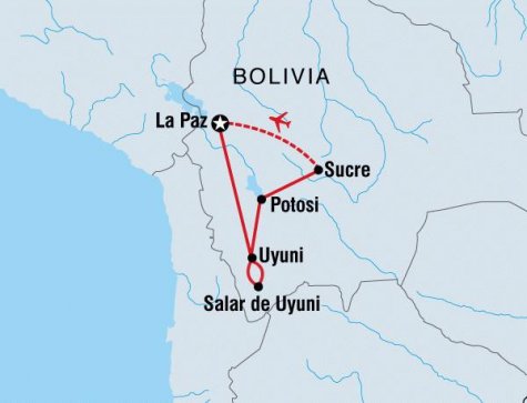 Bolivia Highlights - Tour Map