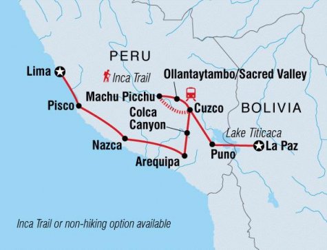 Peru Essentials - Tour Map
