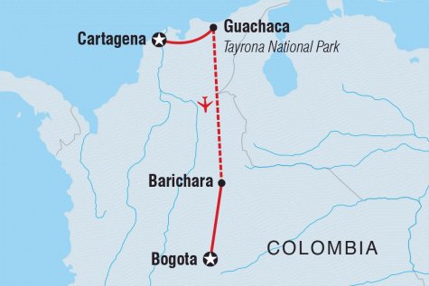 Explore Colombia - Tour Map
