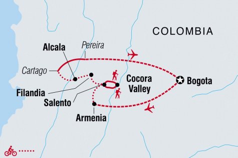 Cycle Colombia - Tour Map