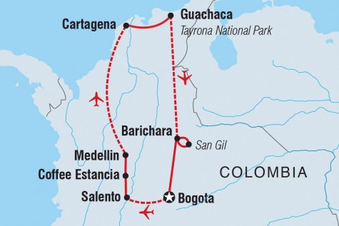 Best of Colombia - Tour Map