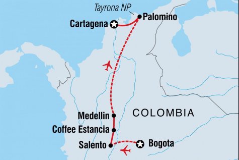 Real Colombia - Tour Map