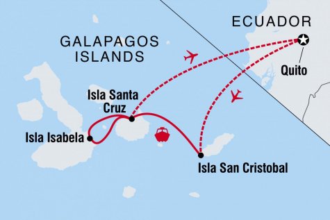 Galapagos Venture - Tour Map