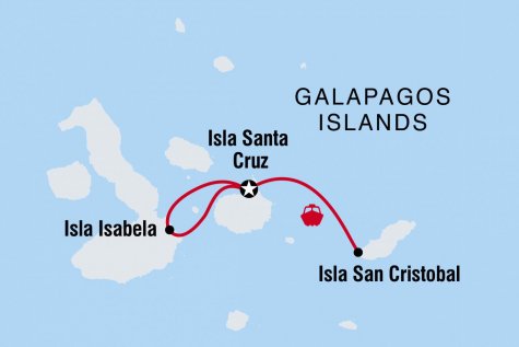 Galapagos on a shoestring - Tour Map