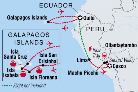 Galapagos & Inca Trail Adventure - Tour Map