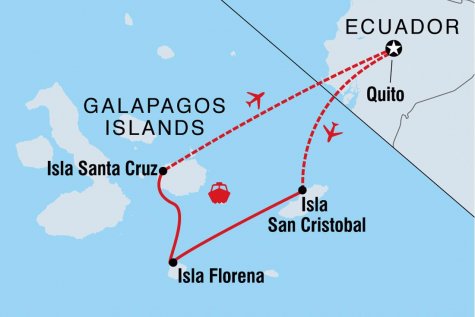 Galapagos Family Holiday - Tour Map