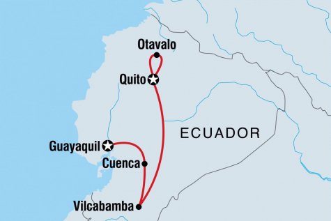 Southern Ecuador Highlights - Tour Map