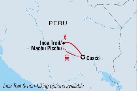 Six Days on the Inca Trail - Tour Map