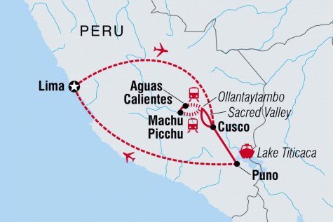 Classic Peru - For Solo Travellers - Tour Map