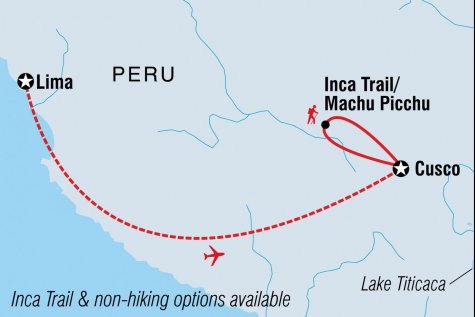 One Week in Peru - Tour Map